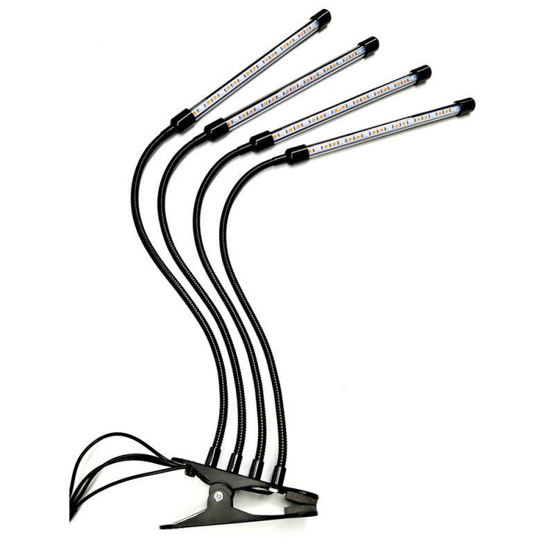 LED augimo lemputė su klipu, pilnas spektras, 5V įvestis, IP45, ABS korpusas