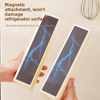 Magnetinė dėžutė servetėlėms virtuvei ir šaldytuvui; plastmasinė, atspari vandeniui, daugiafunkcinė, be gręžimo