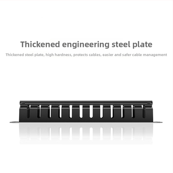 Win as Tvirtas 19 colių 1U metalinis kabelių tvarkymo rackas skriūtims su 24/48 tinkleliais