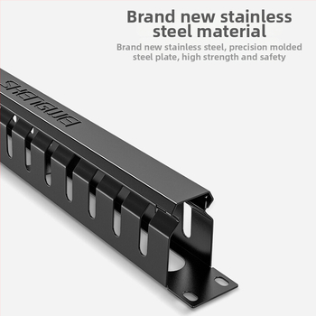 Win as Tvirtas 19 colių 1U metalinis kabelių tvarkymo rackas skriūtims su 24/48 tinkleliais