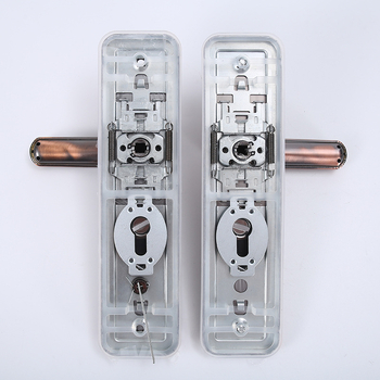 Mâner de ușă JT-002, corp din fier, mecanism de încuire cu nucleu, destinat ușilor antifurt, ne-standard și din oțel inoxidabil, stil modern minimalist, personalizare disponibilă