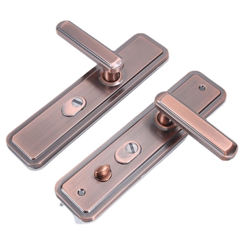 Mâner de ușă JT-002, corp din fier, mecanism de încuire cu nucleu, destinat ușilor antifurt, ne-standard și din oțel inoxidabil, stil modern minimalist, personalizare disponibilă