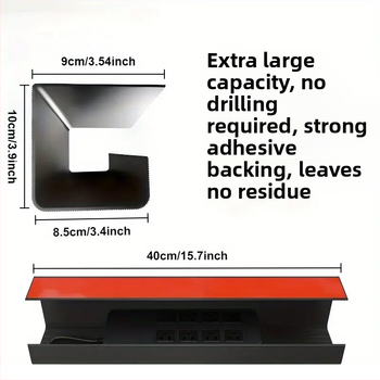 Káblový organizér pod stolom, PVC, veľký model, vnútorné závity, kód 041