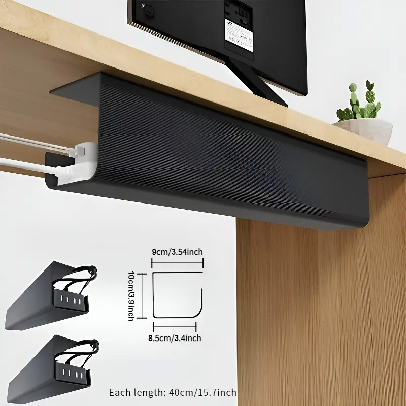 Káblový organizér pod stolom, PVC, veľký model, vnútorné závity, kód 041