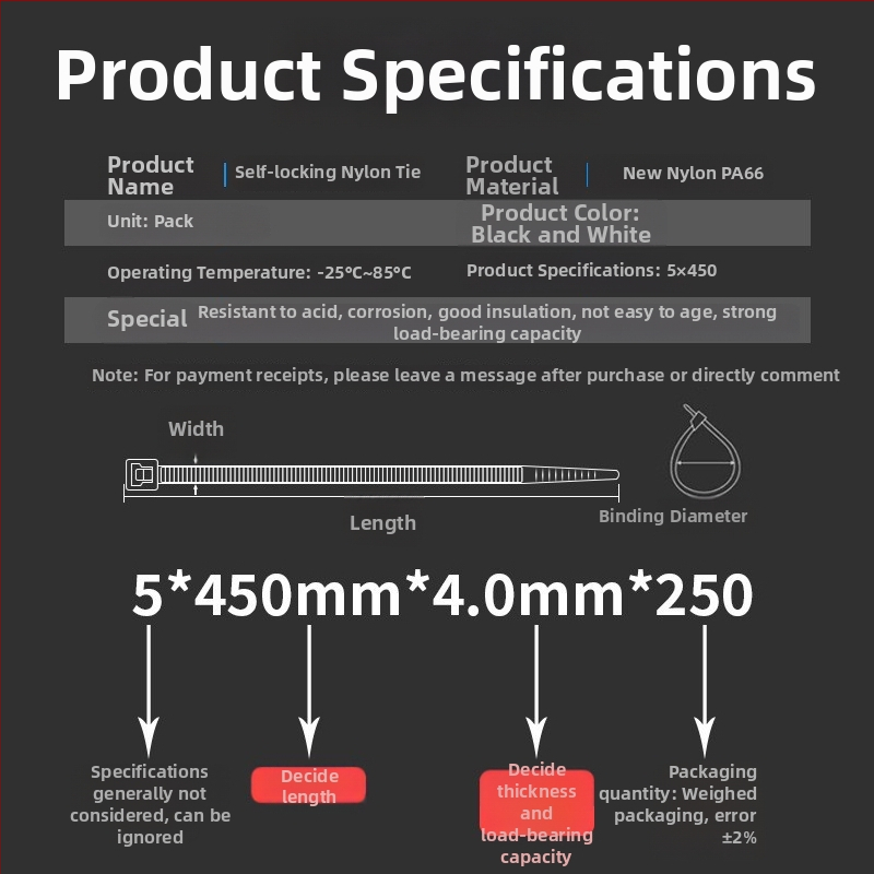 Nailonist kaabli sidur, ise lukustuv, CHCC bränd, PA66 materjal, paksus 1,1 mm, Zhejiang päritolu