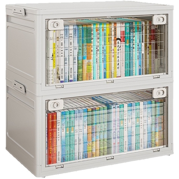 Κουτί αποθήκευσης βιβλίων με ρόδες, πτυσσόμενο, διαφανές, ανθεκτικό στη σκόνη, χωρητικότητας 500–1000 L, για βιβλία και περιοδικά