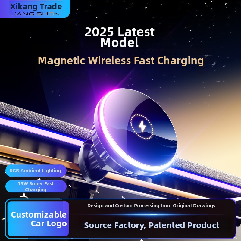 Magnetinis belaidis automobilio telefono laikiklis su 15W įkrovimu, tvirtinimas prie oro angos (snap-on)