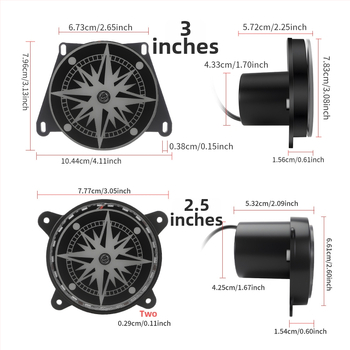 LED tagatuled pöörleva RGB dekoratiivkorpusega – 12V, mudel fog084, universaalne sobivus, ABS korpus, tööiga 50000 h