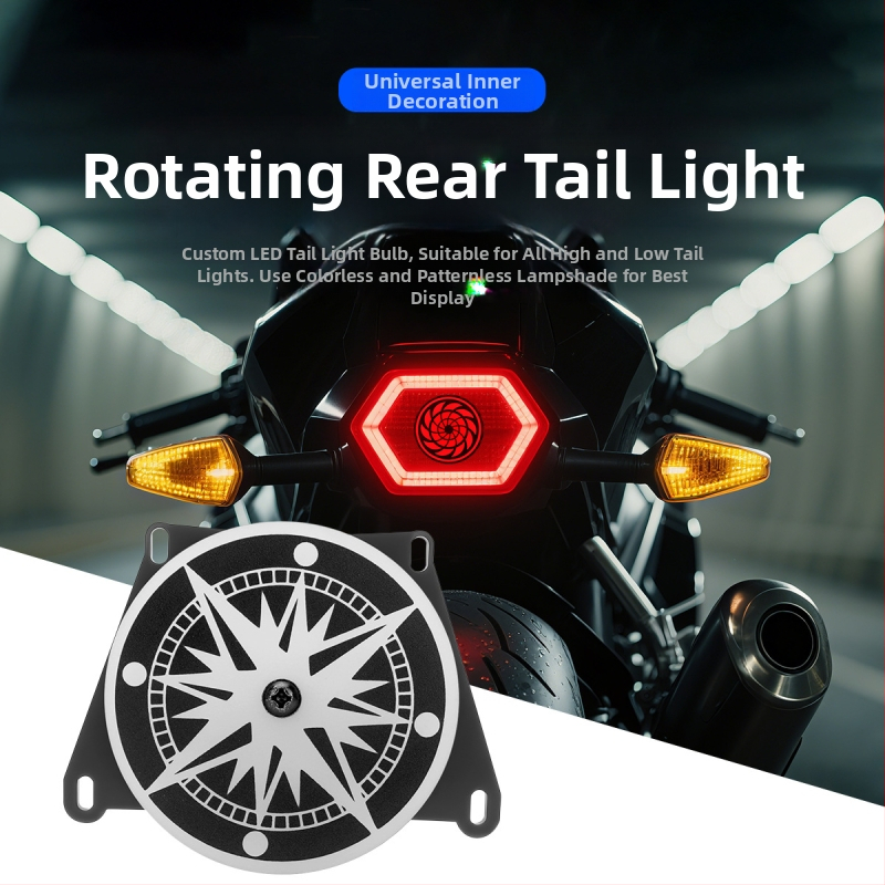 LED galinis žibintas su besisukantis RGB dekoratyvinis gaubtas – 12V, modelis fog084, universalus tvirtinimas, ABS korpusas, tarnavimo laikas 50000 h