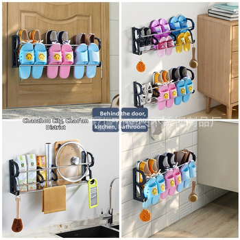 Sieninis batų stovas be gręžimo, lipnus montavimas, už durų, vonios kambariui, daugiafunkcinis