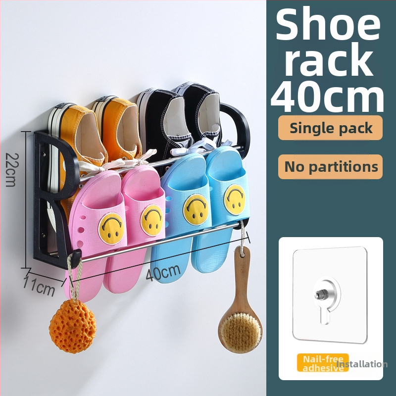 Sieninis batų stovas be gręžimo, lipnus montavimas, už durų, vonios kambariui, daugiafunkcinis