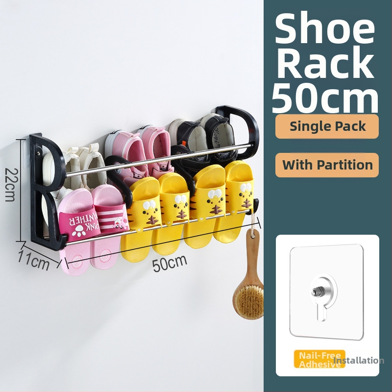 Sieninis batų stovas be gręžimo, lipnus montavimas, už durų, vonios kambariui, daugiafunkcinis