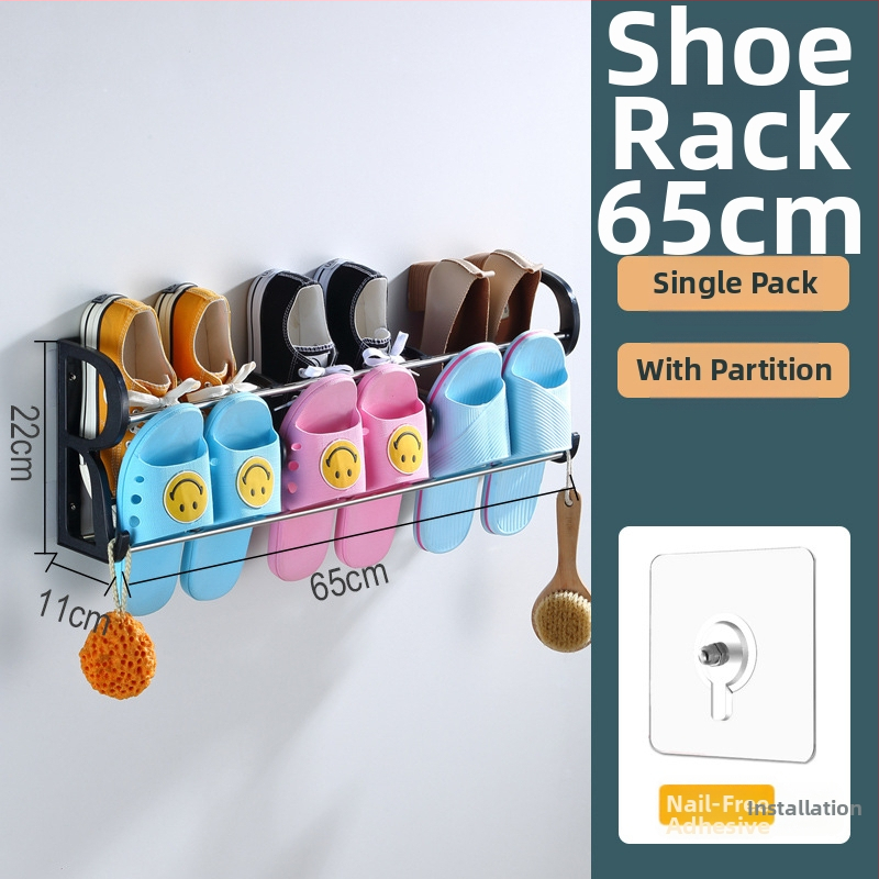 Sieninis batų stovas be gręžimo, lipnus montavimas, už durų, vonios kambariui, daugiafunkcinis