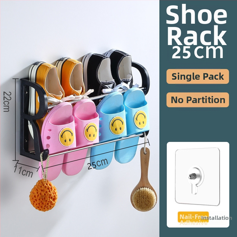 Sieninis batų stovas be gręžimo, lipnus montavimas, už durų, vonios kambariui, daugiafunkcinis