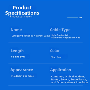 Cat5 Ethernet kabelis, vidaus/ lauko naudojimui, RJ-45 jungtis, pasuktos poros, aliuminio-magnio laidininkas, skirtas kompiuteriams ir jungikliams