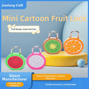 Vaisių formos mechaninis užraktas, medžiaga: geležis+ABS, modelis 002, užrakto strypo tarpas 13 mm, strypo storis 3 mm, tinka spintelėms, dovanų dėžėms ir bagažui