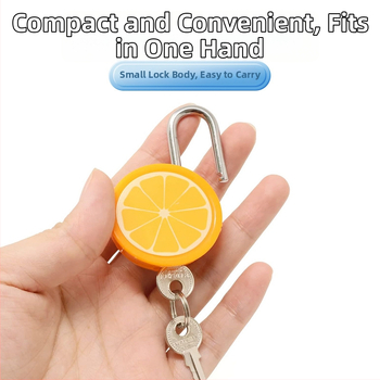 Vaisių formos mechaninis užraktas, medžiaga: geležis+ABS, modelis 002, užrakto strypo tarpas 13 mm, strypo storis 3 mm, tinka spintelėms, dovanų dėžėms ir bagažui