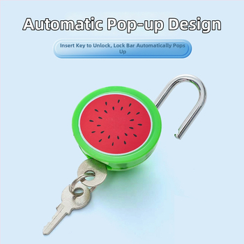 Vaisių formos mechaninis užraktas, medžiaga: geležis+ABS, modelis 002, užrakto strypo tarpas 13 mm, strypo storis 3 mm, tinka spintelėms, dovanų dėžėms ir bagažui