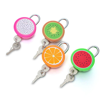 Lacăt în formă de fruct, mecanic, material: fier+ABS, model 002, distanța dintre tijele de blocare 13 mm, grosimea tijelor 3 mm, pentru dulapuri, cutii cadou și bagaje