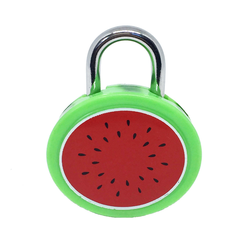 Lacăt în formă de fruct, mecanic, material: fier+ABS, model 002, distanța dintre tijele de blocare 13 mm, grosimea tijelor 3 mm, pentru dulapuri, cutii cadou și bagaje