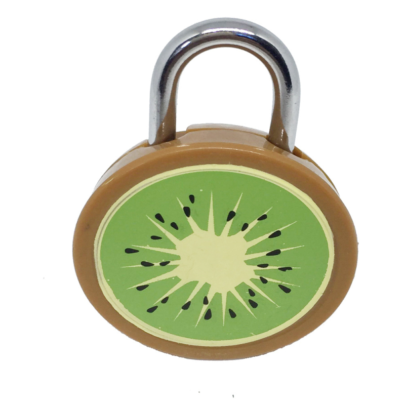 Lacăt în formă de fruct, mecanic, material: fier+ABS, model 002, distanța dintre tijele de blocare 13 mm, grosimea tijelor 3 mm, pentru dulapuri, cutii cadou și bagaje