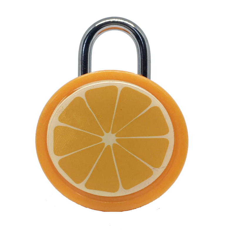 Lacăt în formă de fruct, mecanic, material: fier+ABS, model 002, distanța dintre tijele de blocare 13 mm, grosimea tijelor 3 mm, pentru dulapuri, cutii cadou și bagaje