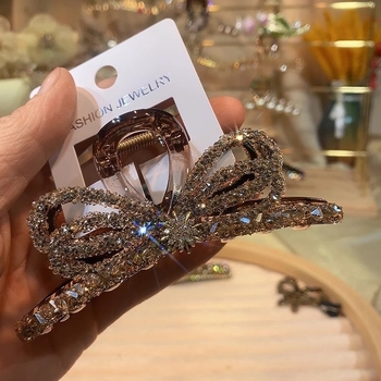 Rhinestone juukseklips – käsitöö, kerge luksus stiil naistele