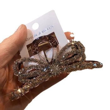 Rhinestone juukseklips – käsitöö, kerge luksus stiil naistele