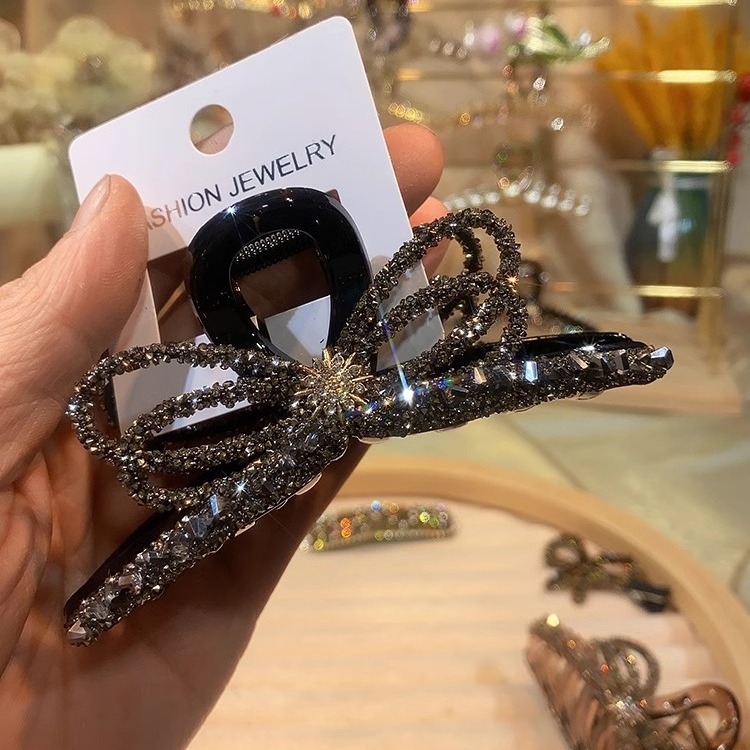 Rhinestone juukseklips – käsitöö, kerge luksus stiil naistele