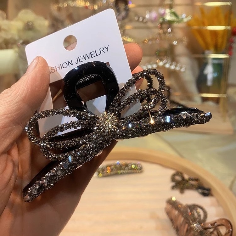 Rhinestone juukseklips – käsitöö, kerge luksus stiil naistele