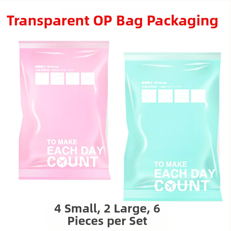 6 gab Roll-Up vakuuma uzglabāšanas maisiņu komplekts — PA + PE materiāls, ūdensnecaurlaidīgs