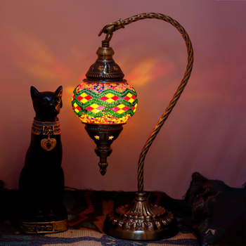 Gulbės formos stalinė lemputė – retro stilius, egzotiškas dizainas, stiklas, pritaikoma, tinka kaip dovana