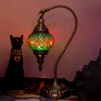 Gulbės formos stalinė lemputė – retro stilius, egzotiškas dizainas, stiklas, pritaikoma, tinka kaip dovana