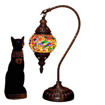 Gulbės formos stalinė lemputė – retro stilius, egzotiškas dizainas, stiklas, pritaikoma, tinka kaip dovana