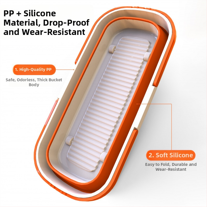 Sulankstomas kibiras mopui, stačiakampio formos, su funkcija išspaudimui, grindų plovimui ir automobilių plovimui (Medžiaga: PP; Prekės ženklas: Home storm; Išleidimo data: ruduo 2025; Svoris: 0.55 kg)