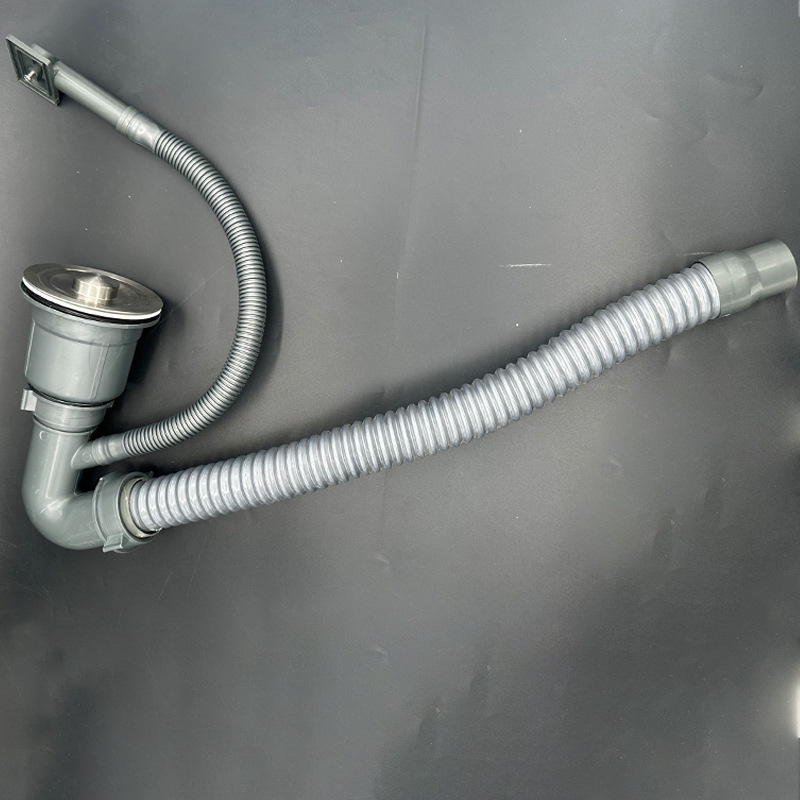 Комплект тръби за отводняване на кухненска мивка за единична и двойна купа, S-образна форма, полипропилен, издърпващ тип, персонализирана обработка