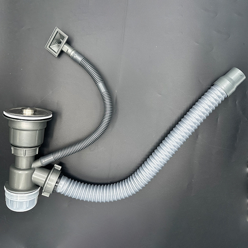 Комплект тръби за отводняване на кухненска мивка за единична и двойна купа, S-образна форма, полипропилен, издърпващ тип, персонализирана обработка