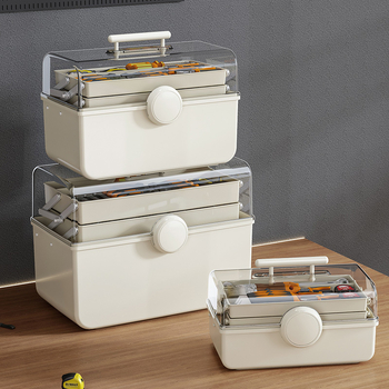 Kutija za pohranu alata – prozurna višeslojna organizator s pretincima, 2 L kapaciteta, PP plast
