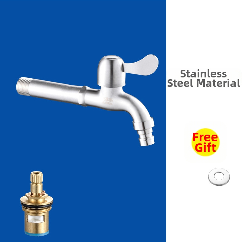 Seininis kranas skalbimo mašinai ir plovimui baseinui, 304 nerūdijančio plieno, modelis V5004, vieno rankenėle, sieninis montavimas, nominalus slėgis 0.8–1.2 MPa