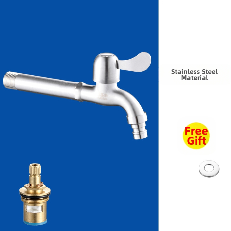 Seininis kranas skalbimo mašinai ir plovimui baseinui, 304 nerūdijančio plieno, modelis V5004, vieno rankenėle, sieninis montavimas, nominalus slėgis 0.8–1.2 MPa