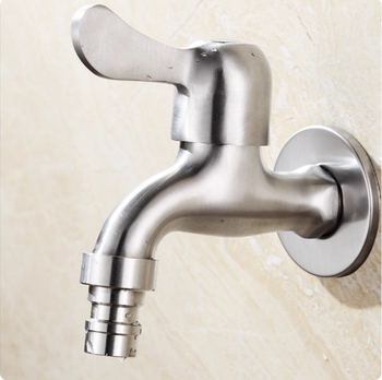 Кран за пералня от неръждаема стомана 304, вградяем в стената, бързо отваряне, керамичен дисков клапан, диаметър седалка 20 мм