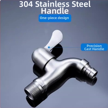 Pesumasinaga kraan 304 roostevabast terasest, seinasse paigaldatav, kiire avamine, kerami disk ventiil, istme diameeter 20 mm