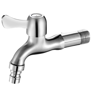 Кран за пералня от неръждаема стомана 304, вградяем в стената, бързо отваряне, керамичен дисков клапан, диаметър седалка 20 мм