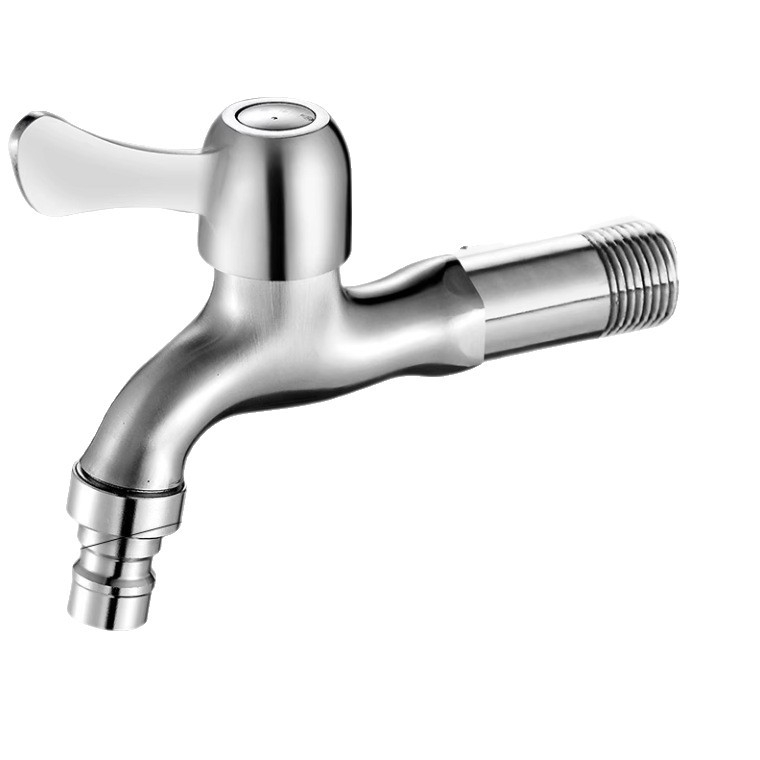 Кран за пералня от неръждаема стомана 304, вградяем в стената, бързо отваряне, керамичен дисков клапан, диаметър седалка 20 мм