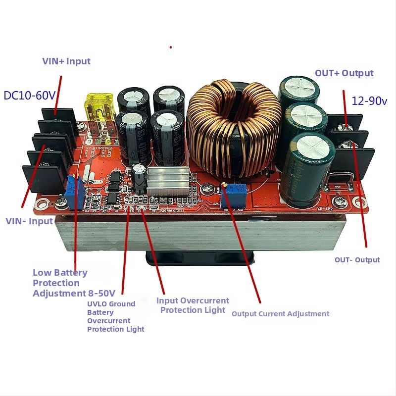 PAREK DC-DC Boost modul pre nabíjanie vozidla, nastaviteľné CV/CC (stále napätie a prúd), 1200–1500W