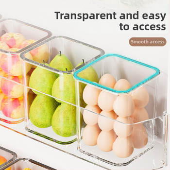 Olu laikymo dėžutė šaldytuvo šoninėms durims, šviežumo laikymas vaisiams ir daržovėms, PET medžiaga, virtuvės saugojimo organizatorius