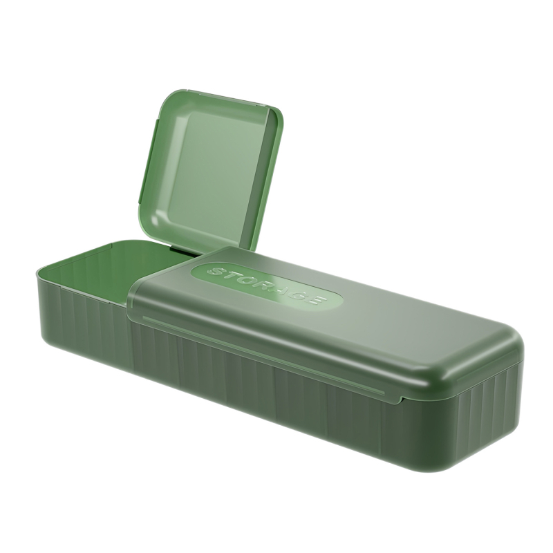 Kutija za pohranu kablova s poklopcem i pregradama, PP plastika, moderni minimalistički stil, za organizaciju u dnevnom boravku.