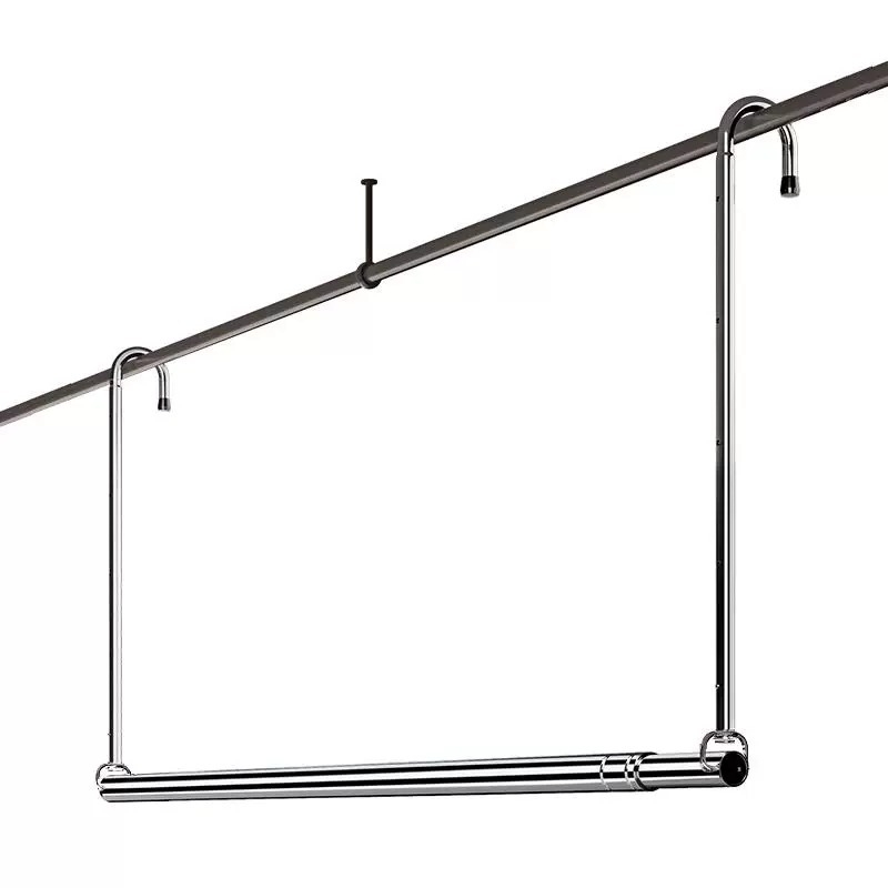 Pochile Balkono teleskopinė skalbinių džiovykla iš nerūdijančio plieno, be gręžimo, sulankstoma, skirta antklodėms ir paklodėms