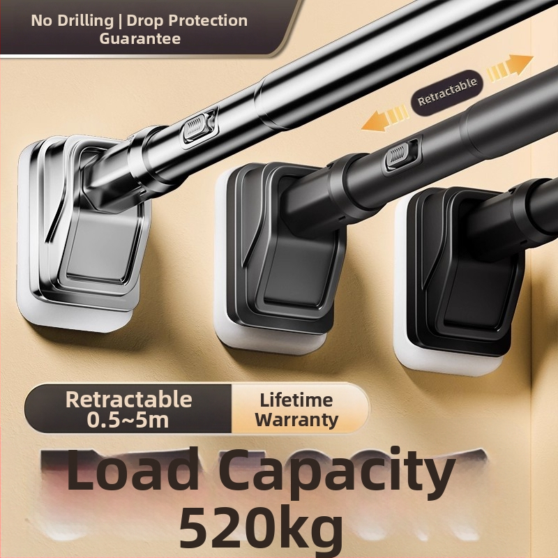 Teleskopiska drēbju žāvēšanas stienis, bez urbšanas, balkonam, oglekļa tērauds, mūsdienīgs minimālisma dizains