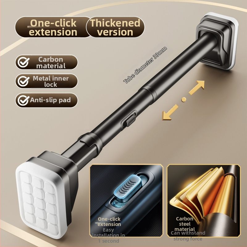 Teleskopiska drēbju žāvēšanas stienis, bez urbšanas, balkonam, oglekļa tērauds, mūsdienīgs minimālisma dizains